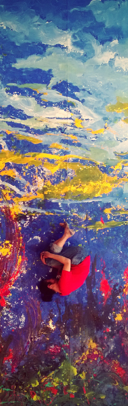 2013年，谭恩在甘孜藏族自治州作画现场